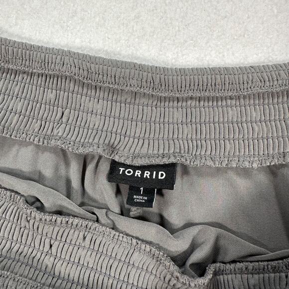 Torrid Off Shoulder Sheer Sleeve Blouse Women's 1/1X Gray Green Top - Picture 4 of 10